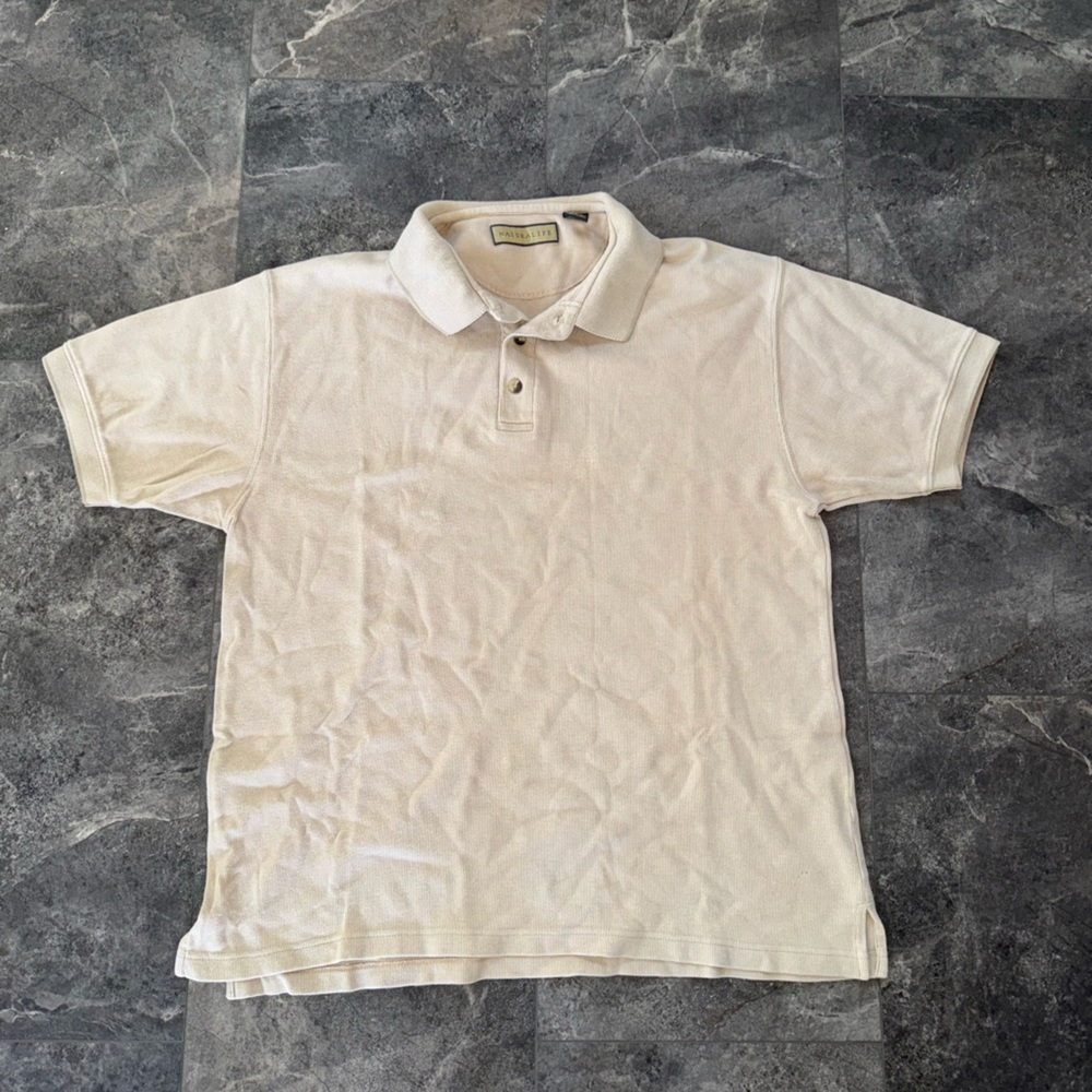 NATURAL LIFE Beige Polo Short Sleeve Shirt Size Large